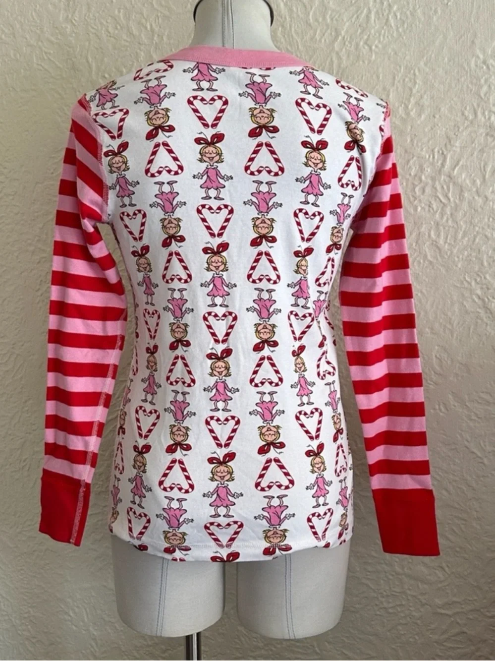 Hanna Andersson x The Grinch Cindy Lou Who Pink Red Stripe Pajama Top Medium